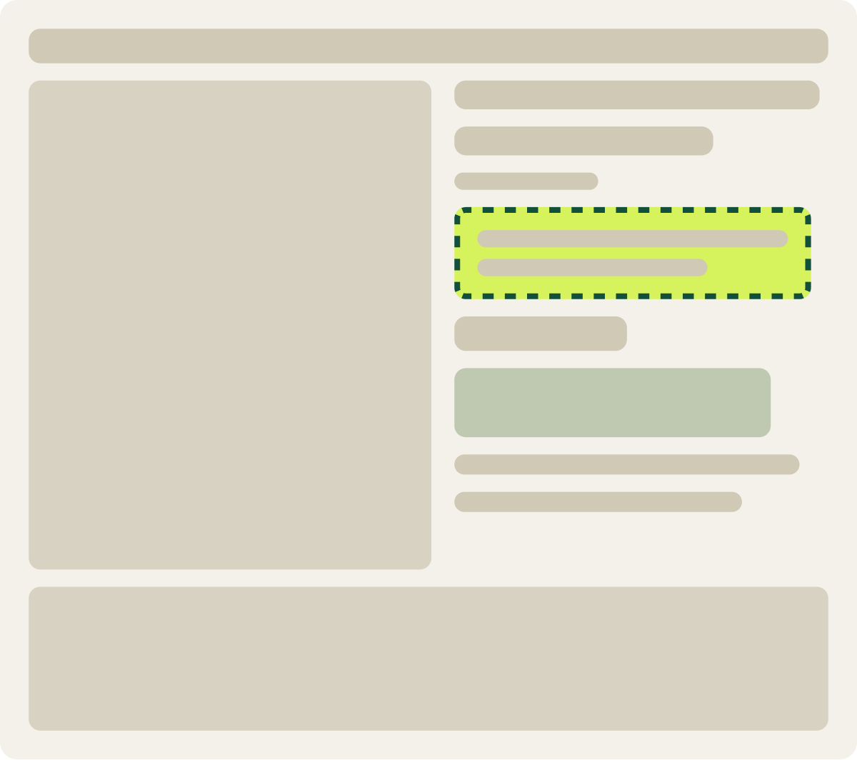 Var B: Quote above button wireframe
