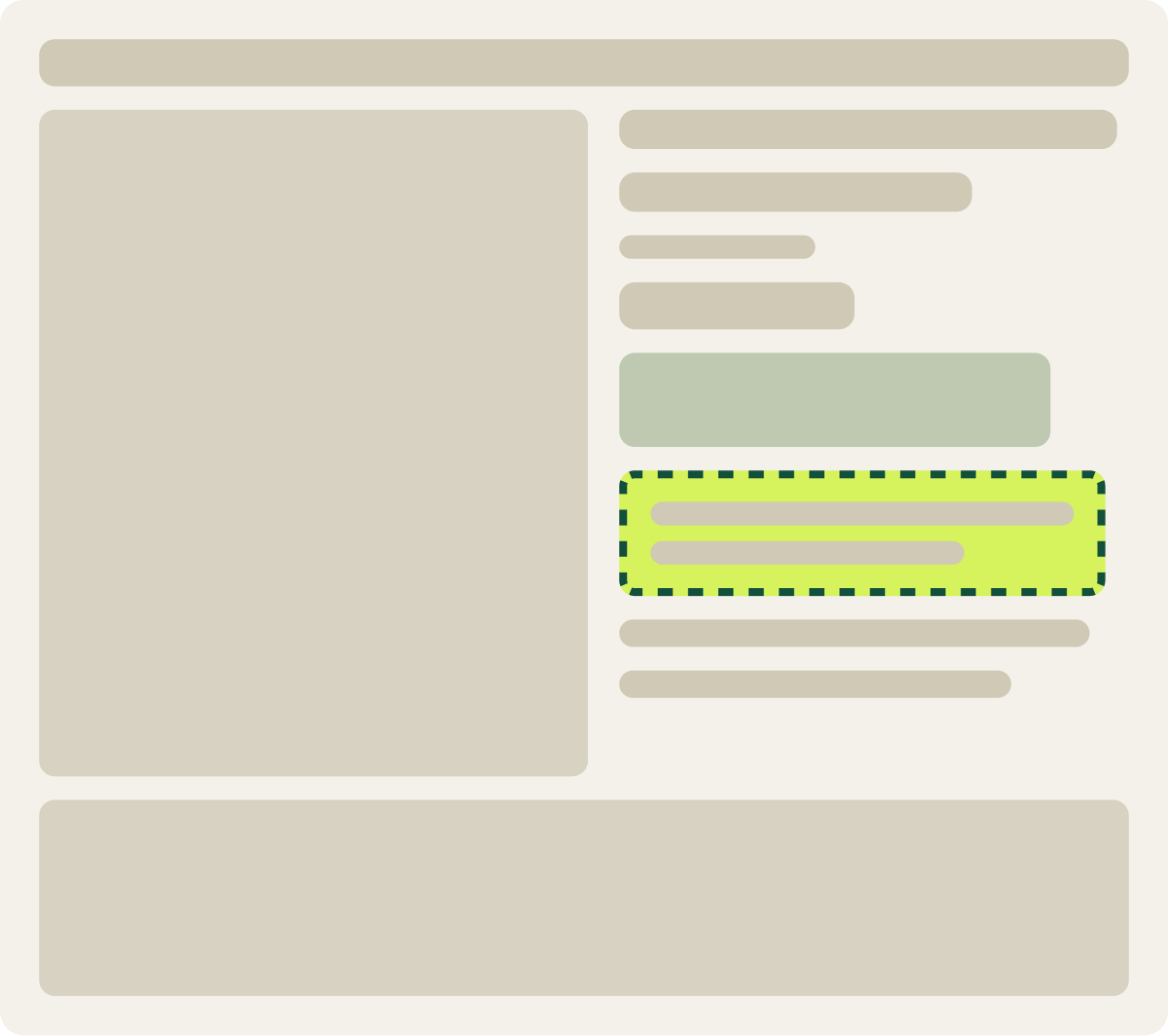 Var C: Quote below button wireframe