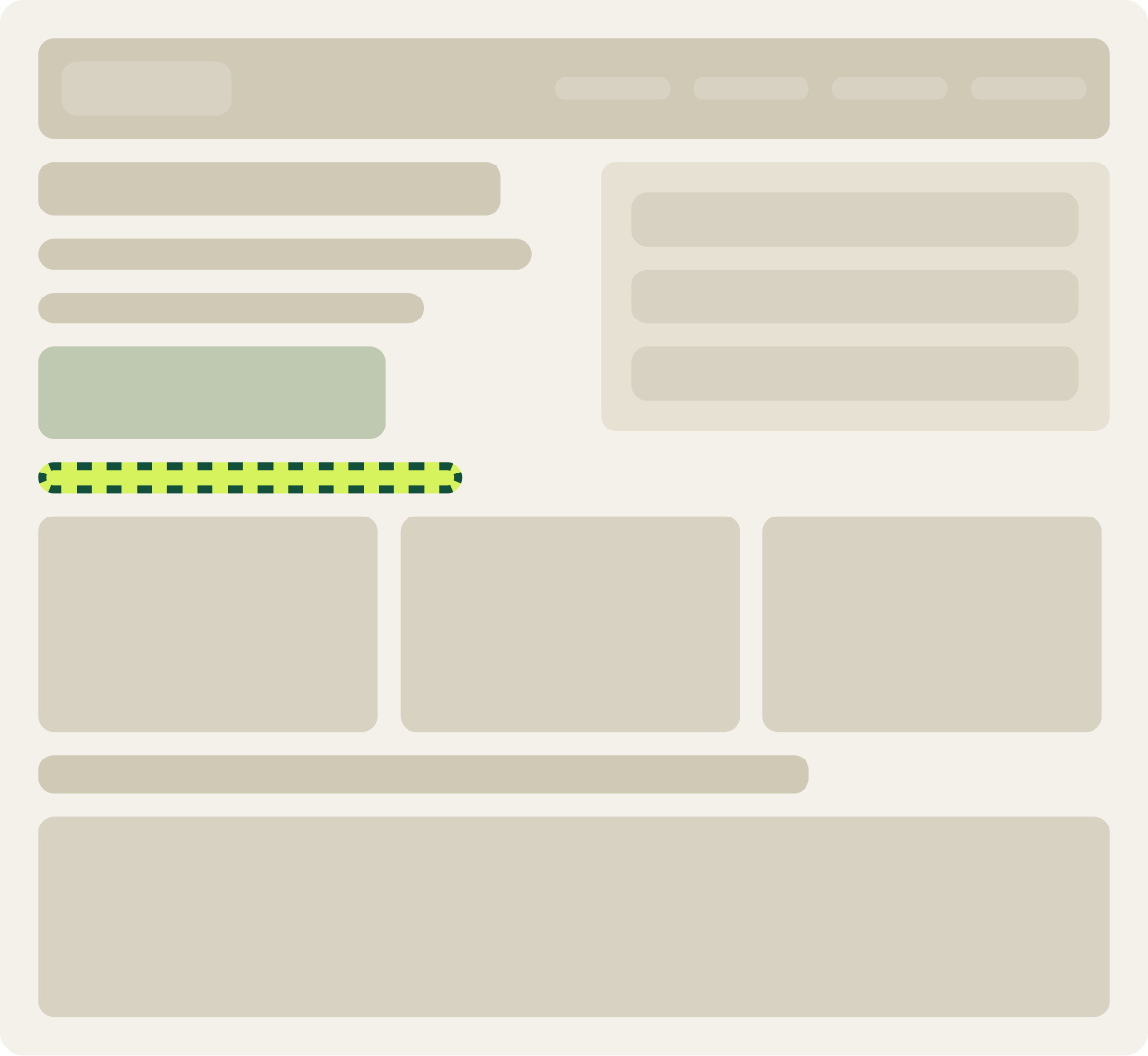 Var A: Under the button wireframe